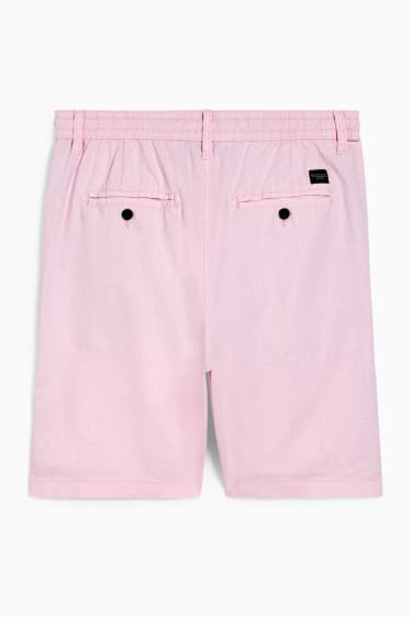 Hommes - Short - lin mélangé - rose