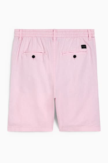 Uomo - Shorts - misto lino - rosa