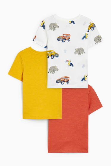 Kinder Jungen - Multipack 3er - Kurzarmshirt - braun