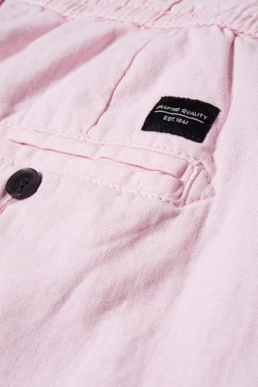 Hommes - Short - lin mélangé - rose