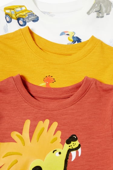 Kinder Jungen - Multipack 3er - Kurzarmshirt - braun