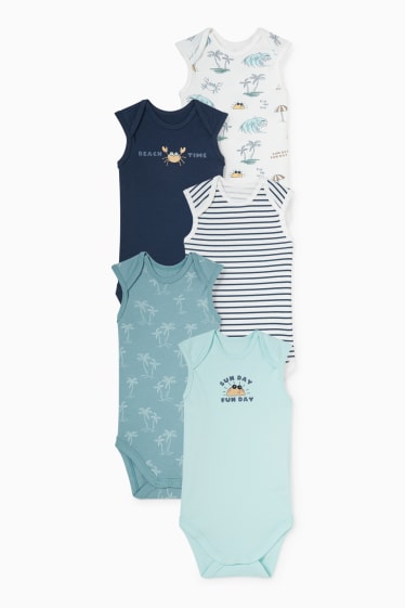 Baby: jongens - Set van 5 - rompertje - crème wit