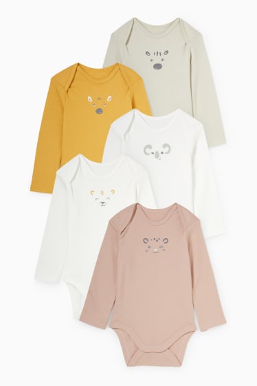 Bébés - Lot de 5 - bodys bébé - rose