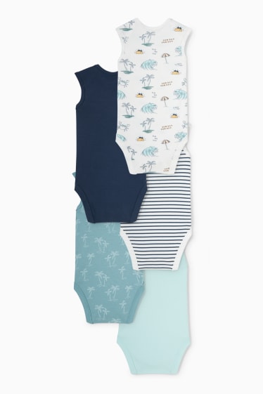 Baby: jongens - Set van 5 - rompertje - crème wit