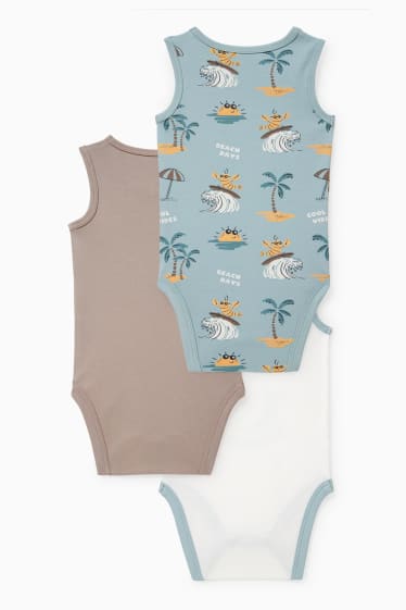 Baby: jongens - Set van 3 - rompertje - lichtblauw