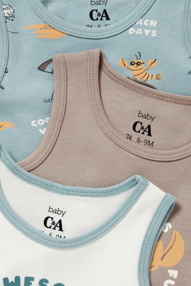 Baby: jongens - Set van 3 - rompertje - lichtblauw