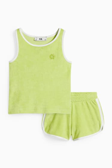 Nena - Conjunt - top i pantalons curts de ris - 2 peces - verd clar