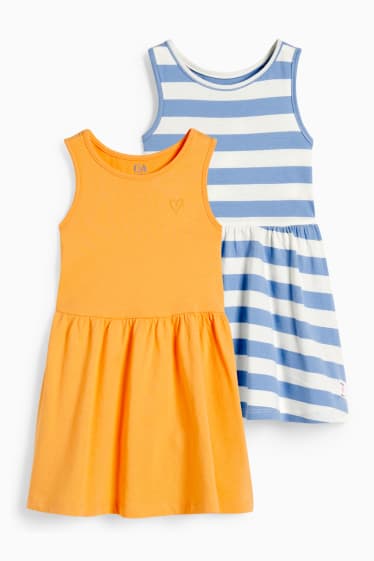 Kinderen: meisjes - Set van 2 - jurk - blauw