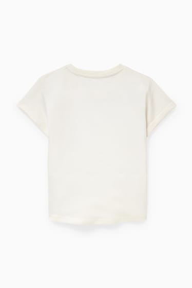 Kinder Mädchen - Kurzarmshirt - Glanz-Effekt - weiß