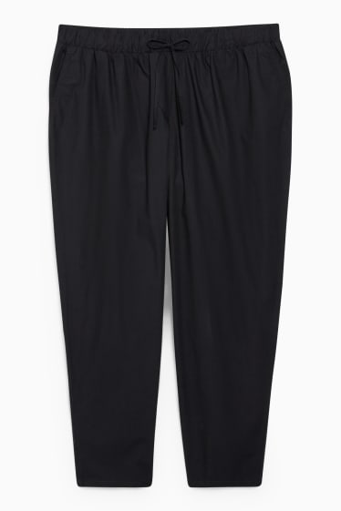 Women - Trousers - mid-rise waist - tapered fit - black