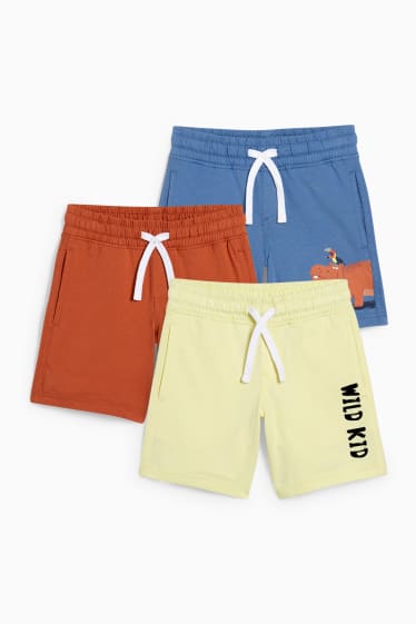 Kinderen - Set van 3 - shorts - lichtgeel