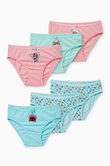 Enfants filles - Lot de 6 - L.O.L. Surprise - slips - vert menthe