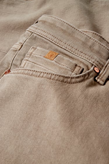Pánské - Tapered jeans - s konopnými vlákny - světle béžová