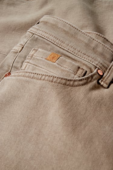 Hombre - Tapered jeans - con fibras de cáñamo - beige claro