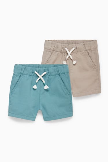 Bébés - Lot de 2 - shorts bébé - bleu