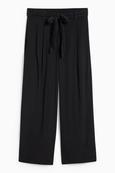 Mujer - Pantalón de tela - high waist - palazzo - negro