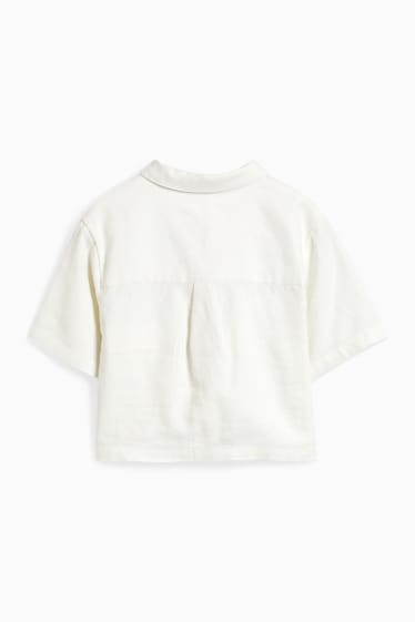 Bambine - Blusa - misto lino - bianco crema