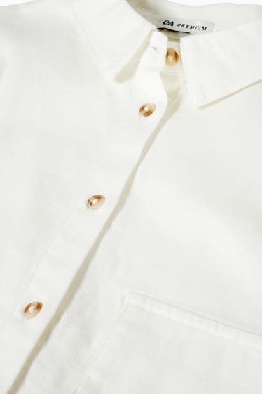Bambine - Blusa - misto lino - bianco crema