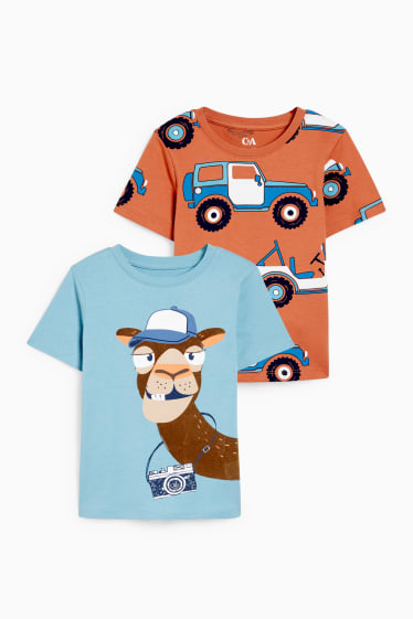 Kinder Jungen - Multipack 2er - Kurzarmshirt - blau