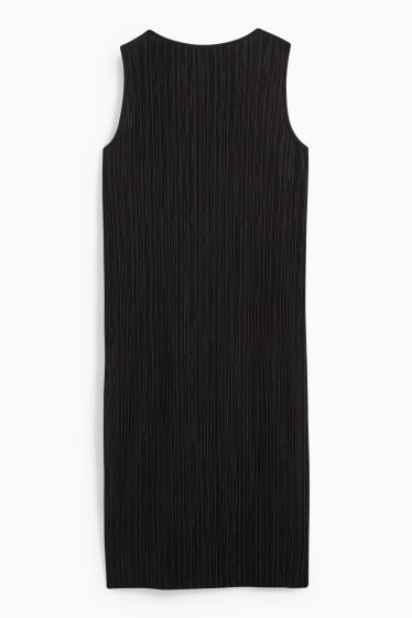Dames - Plissé-jurk - zwart