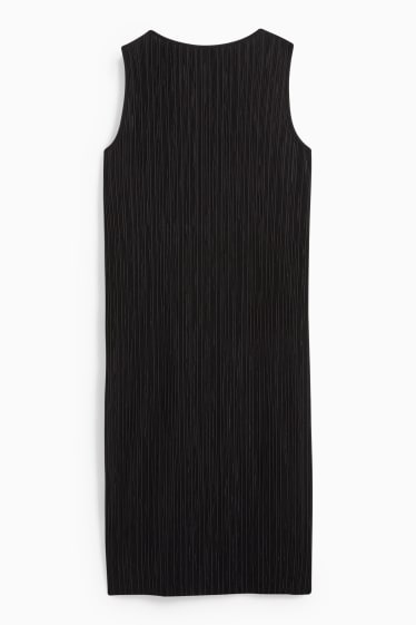 Damen - Plissee-Kleid - schwarz