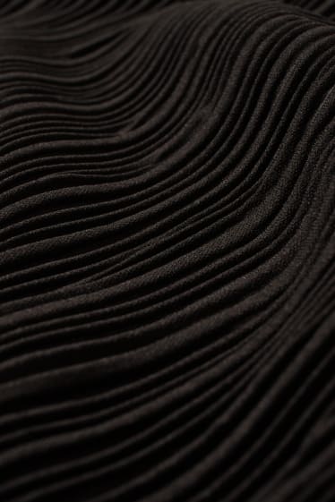 Damen - Plissee-Kleid - schwarz