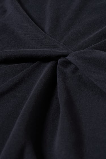 Dámské - Pouzdrové šaty s detailem uzlu - tmavošedá
