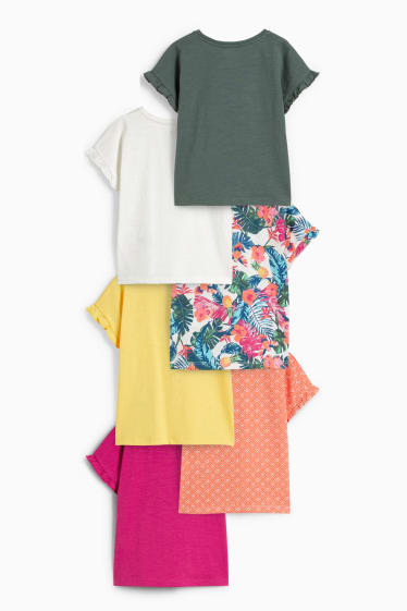 Kinder Mädchen - Multipack 6er - Kurzarmshirt - dunkelrosa