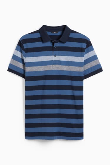 Herren - Poloshirt - gestreift - dunkelblau