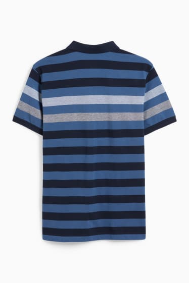 Herren - Poloshirt - gestreift - dunkelblau