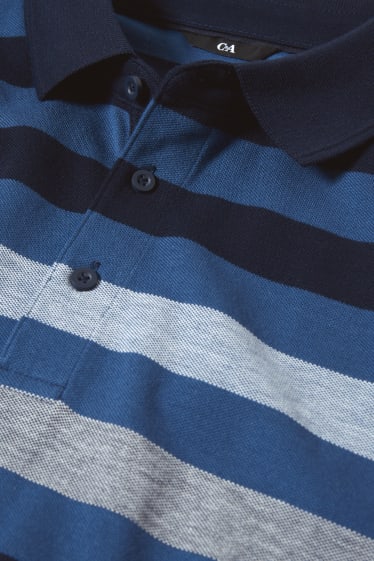 Herren - Poloshirt - gestreift - dunkelblau