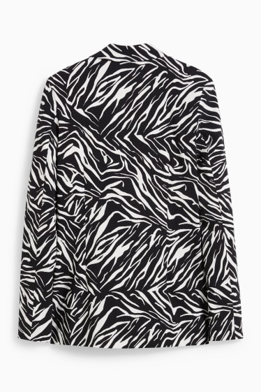 Women - Blazer - relaxed fit - patterned - black / white