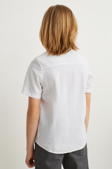Niños - Camisa - mezcla de lino - blanco