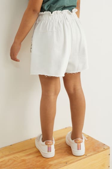 Kinderen - Korte spijkerbroek - crème wit