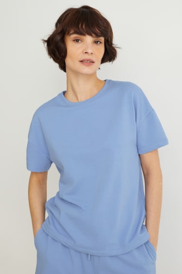 Dames - Basic-T-shirt - lichtblauw