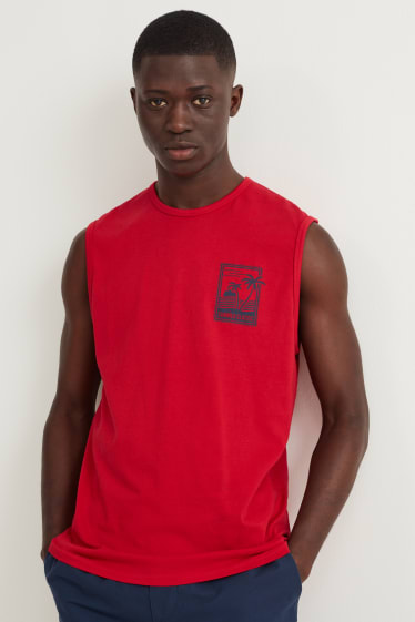 Heren - Tanktop - donkerrood
