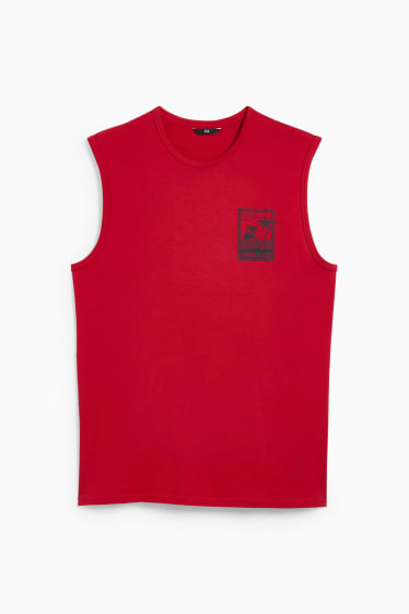 Heren - Tanktop - donkerrood