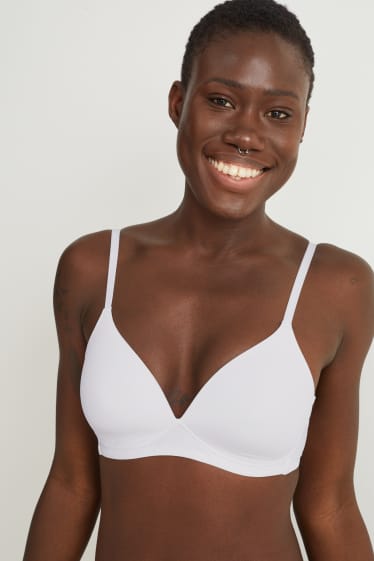 Damen - Multipack 2er - BH ohne Bügel - wattiert - LYCRA® - weiß