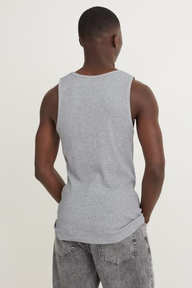 Men - Vest top - double rib - gray