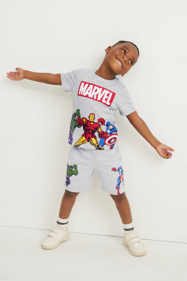 Enfants garçons - Marvel - short en molleton - gris clair chiné