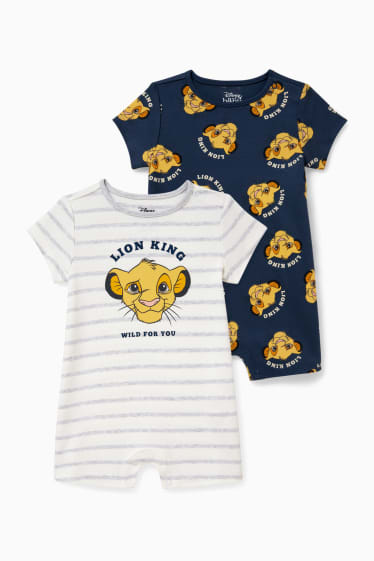 Babies - Multipack of 2 - The Lion King - baby sleepsuit - dark blue / white