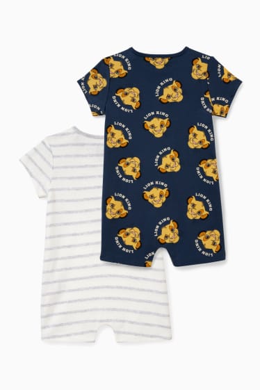 Babies - Multipack of 2 - The Lion King - baby sleepsuit - dark blue / white