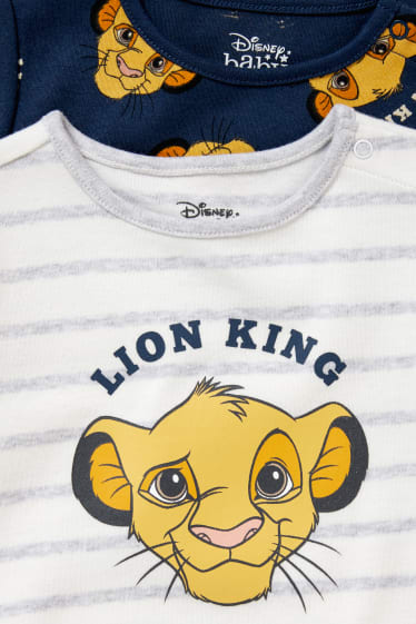 Babies - Multipack of 2 - The Lion King - baby sleepsuit - dark blue / white