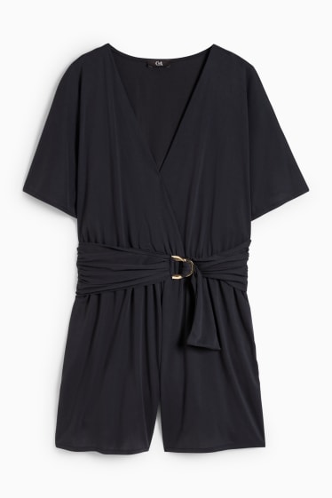Dames - Korte jumpsuit - donkergrijs