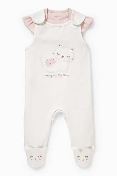 Babys - Strampler-Set - 2 teilig - weiss