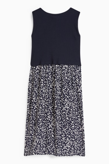 Damen - Still-Kleid - 2-in-1-Look - dunkelblau