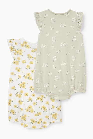 Babys - Set van 2 - baby-pyjama - gebloemd - lichtgroen