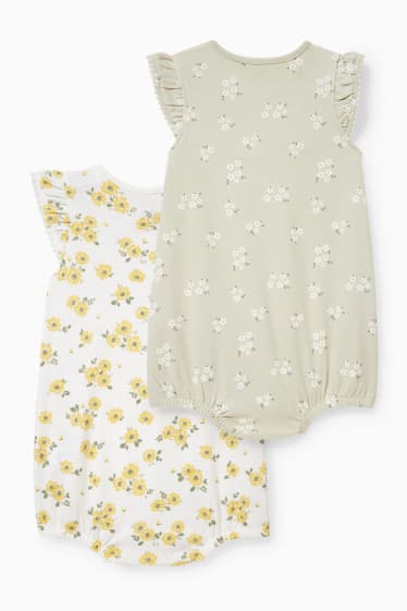 Bébés filles - Lot de 2 - pyjamas bébé - à fleurs - vert clair