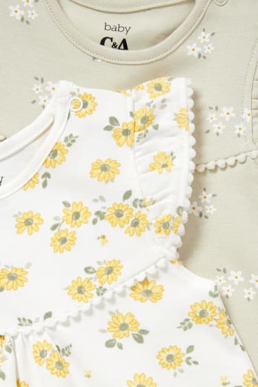 Babys - Set van 2 - baby-pyjama - gebloemd - lichtgroen