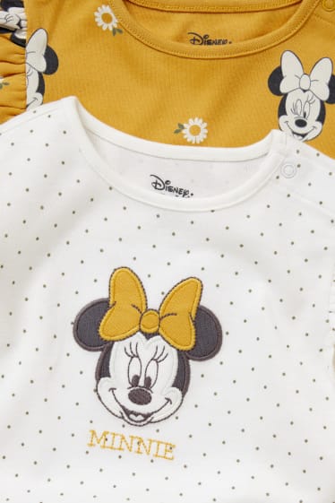 Babys - Set van 2 - Minnie Mouse - baby-pyjama - wit / geel